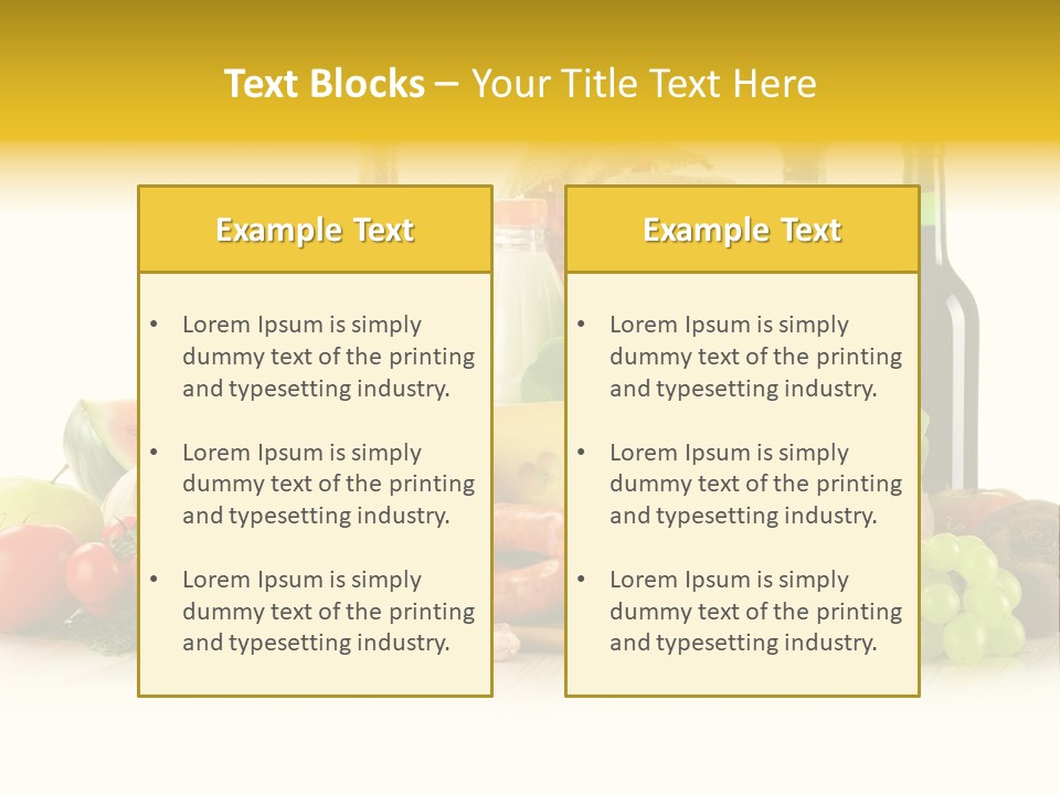 A Bunch Of Food And Drinks On A Table PowerPoint Template