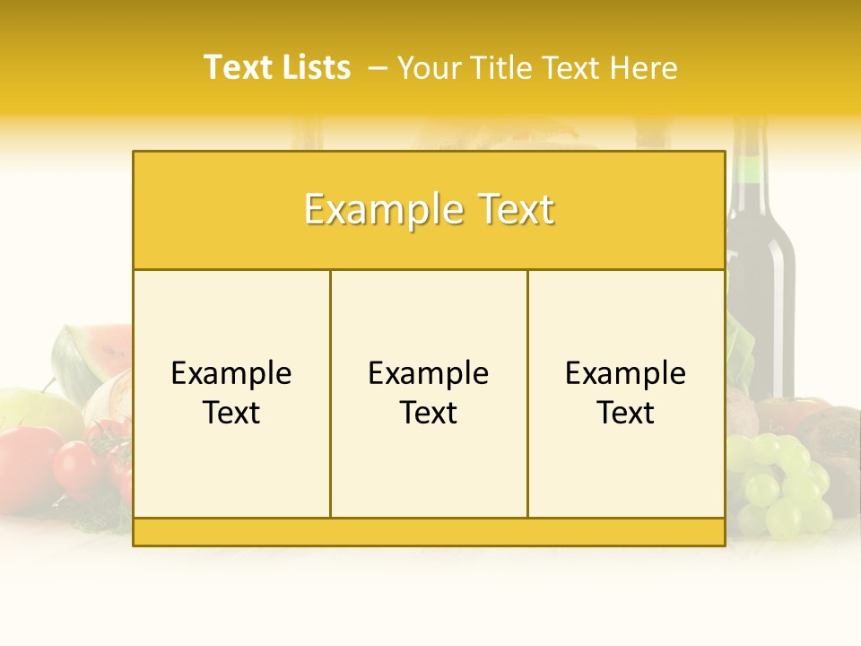 A Bunch Of Food And Drinks On A Table PowerPoint Template