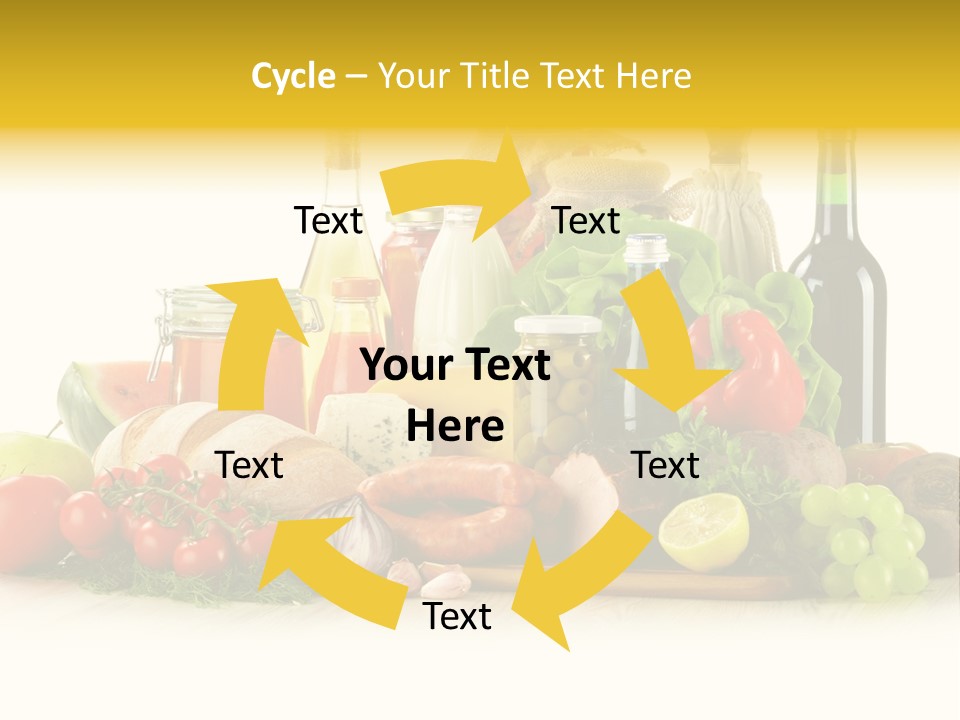 A Bunch Of Food And Drinks On A Table PowerPoint Template