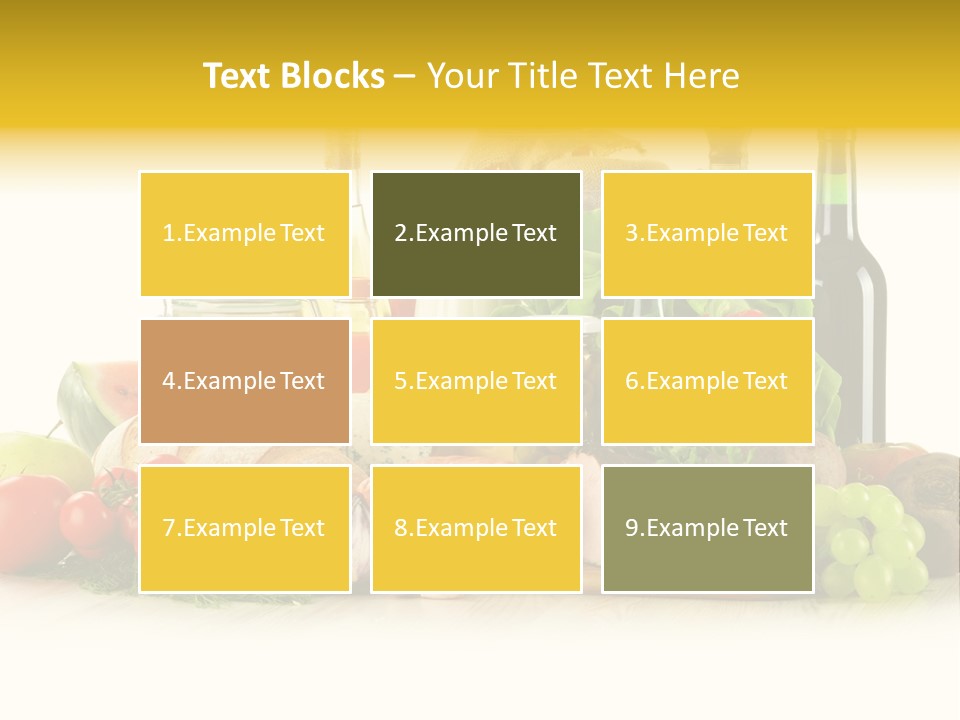 A Bunch Of Food And Drinks On A Table PowerPoint Template