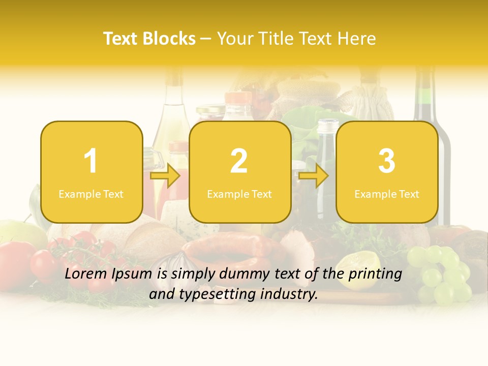 A Bunch Of Food And Drinks On A Table PowerPoint Template