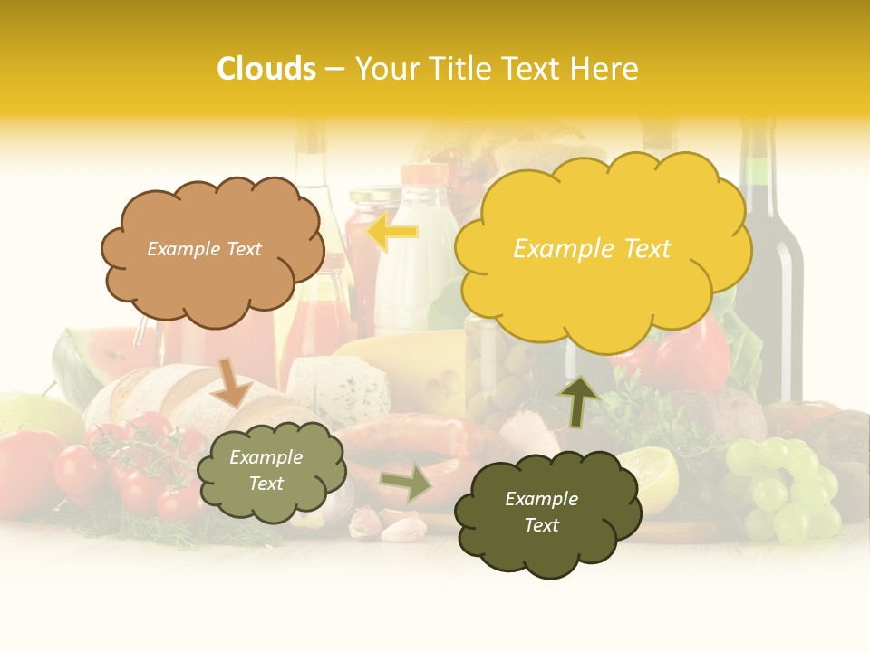 A Bunch Of Food And Drinks On A Table PowerPoint Template