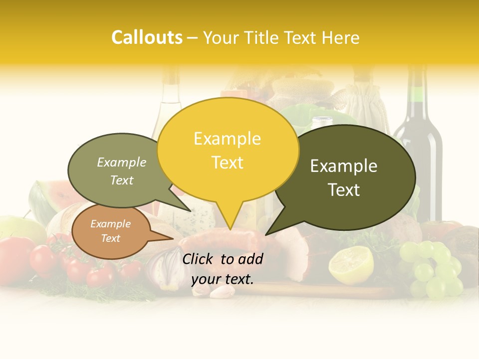 A Bunch Of Food And Drinks On A Table PowerPoint Template