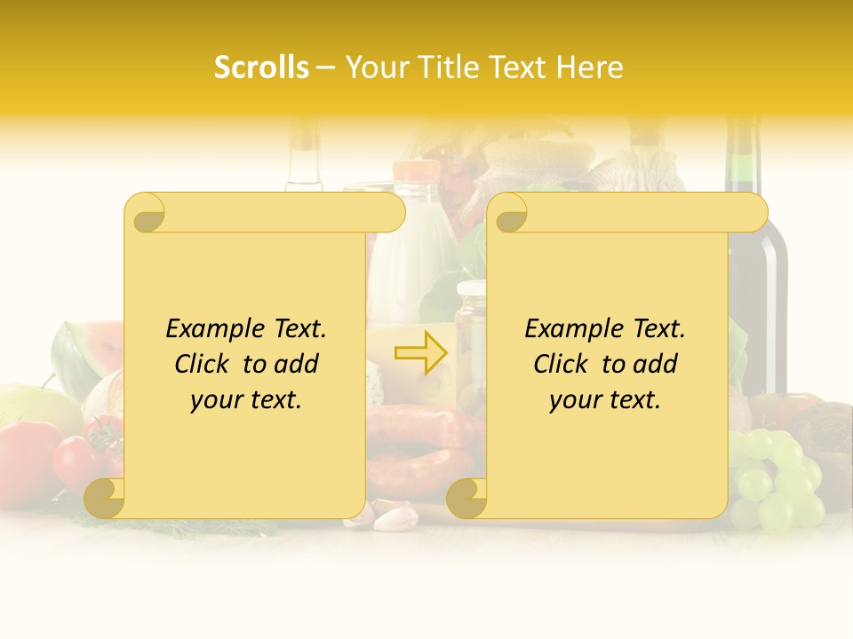 A Bunch Of Food And Drinks On A Table PowerPoint Template