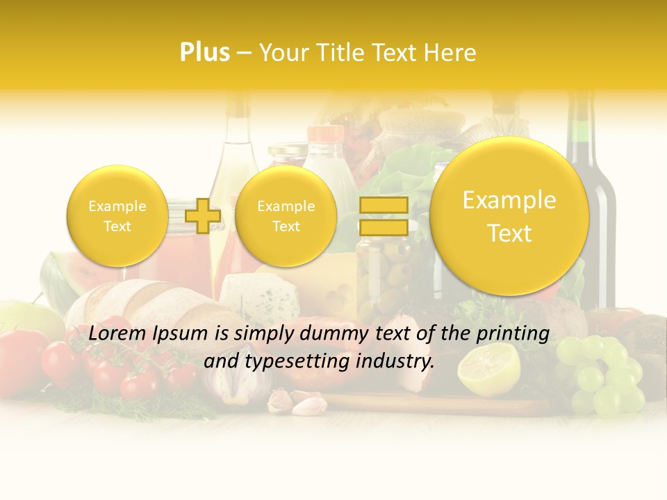 A Bunch Of Food And Drinks On A Table PowerPoint Template