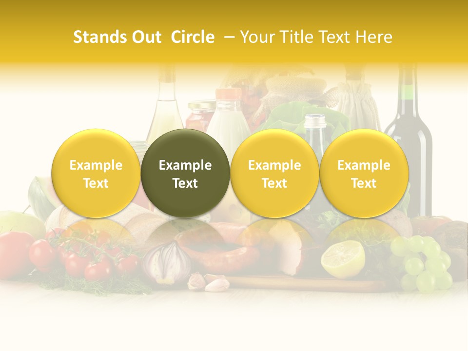 A Bunch Of Food And Drinks On A Table PowerPoint Template