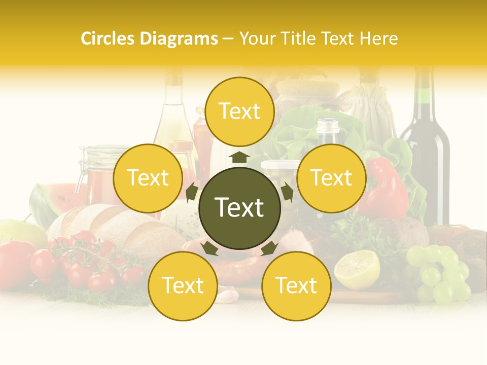 A Bunch Of Food And Drinks On A Table PowerPoint Template