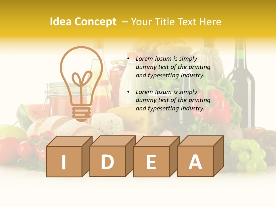 A Bunch Of Food And Drinks On A Table PowerPoint Template