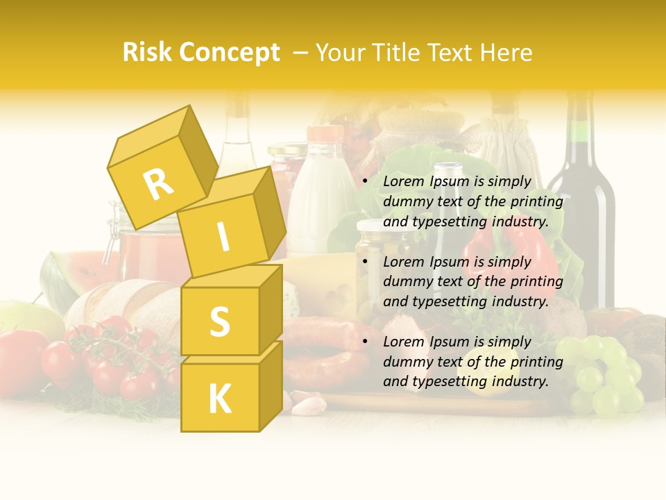 A Bunch Of Food And Drinks On A Table PowerPoint Template