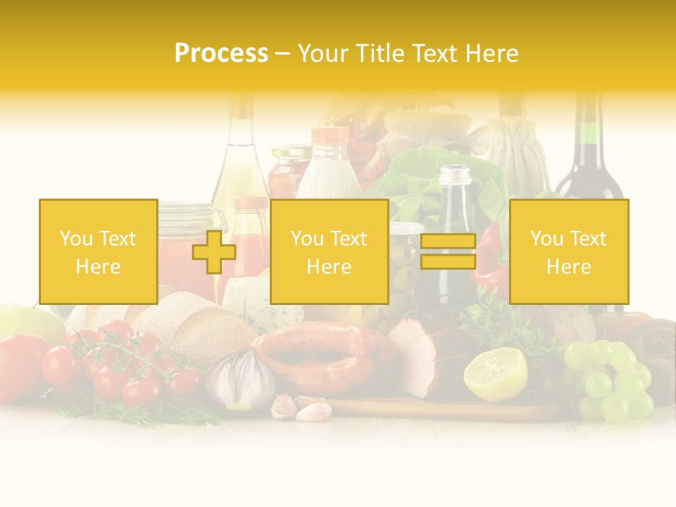 A Bunch Of Food And Drinks On A Table PowerPoint Template