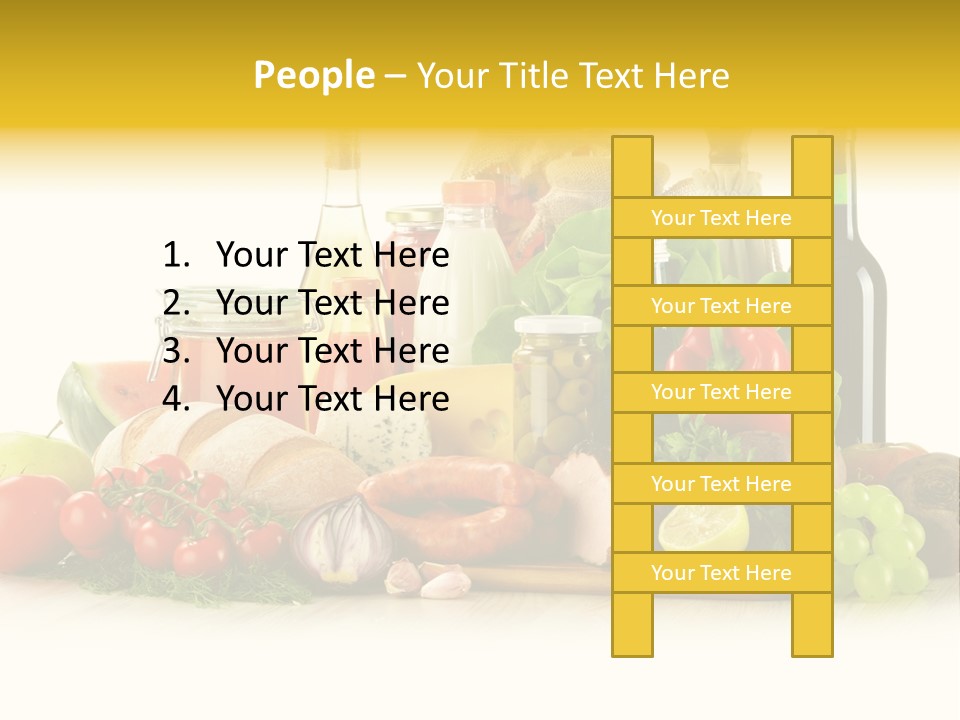 A Bunch Of Food And Drinks On A Table PowerPoint Template