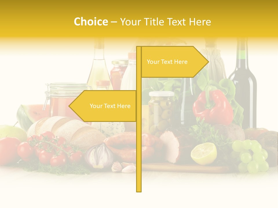 A Bunch Of Food And Drinks On A Table PowerPoint Template