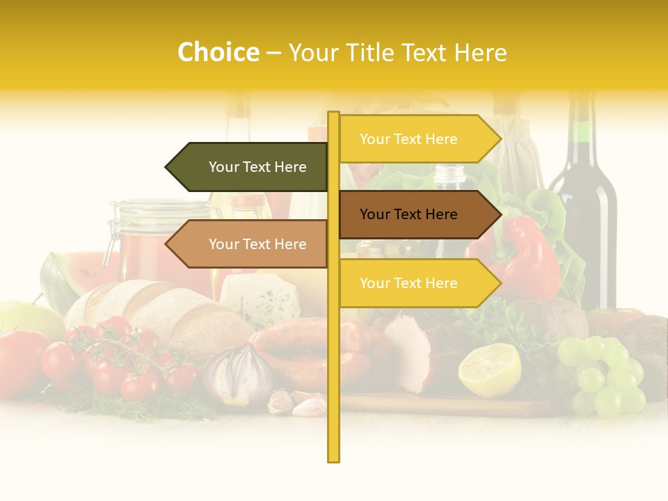 A Bunch Of Food And Drinks On A Table PowerPoint Template