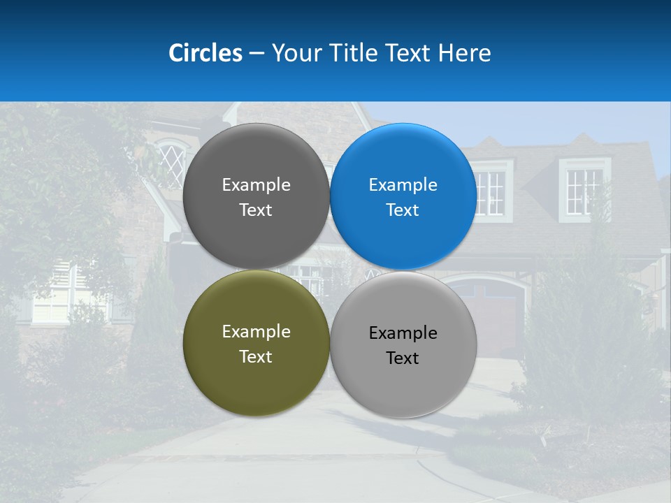 A House With A Driveway And Trees In Front Of It PowerPoint Template