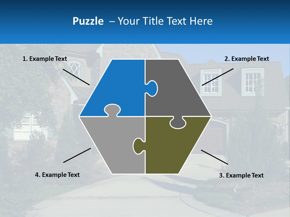 A House With A Driveway And Trees In Front Of It PowerPoint Template