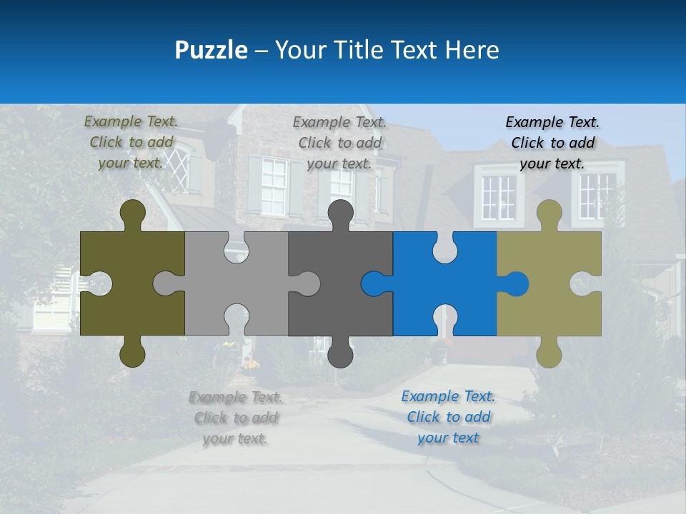 A House With A Driveway And Trees In Front Of It PowerPoint Template