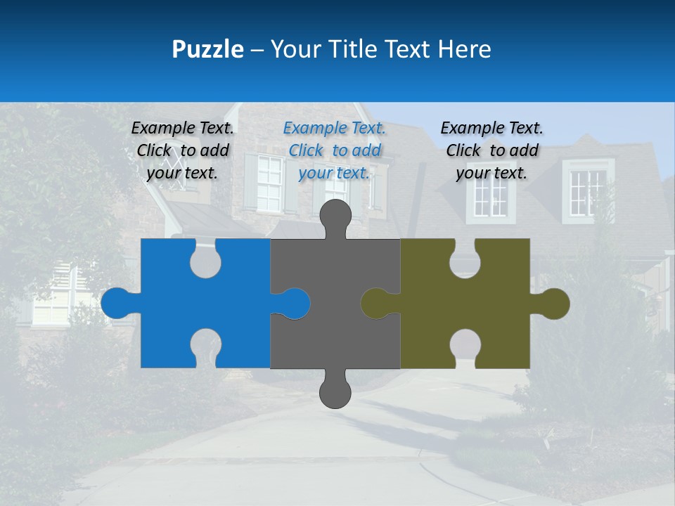 A House With A Driveway And Trees In Front Of It PowerPoint Template