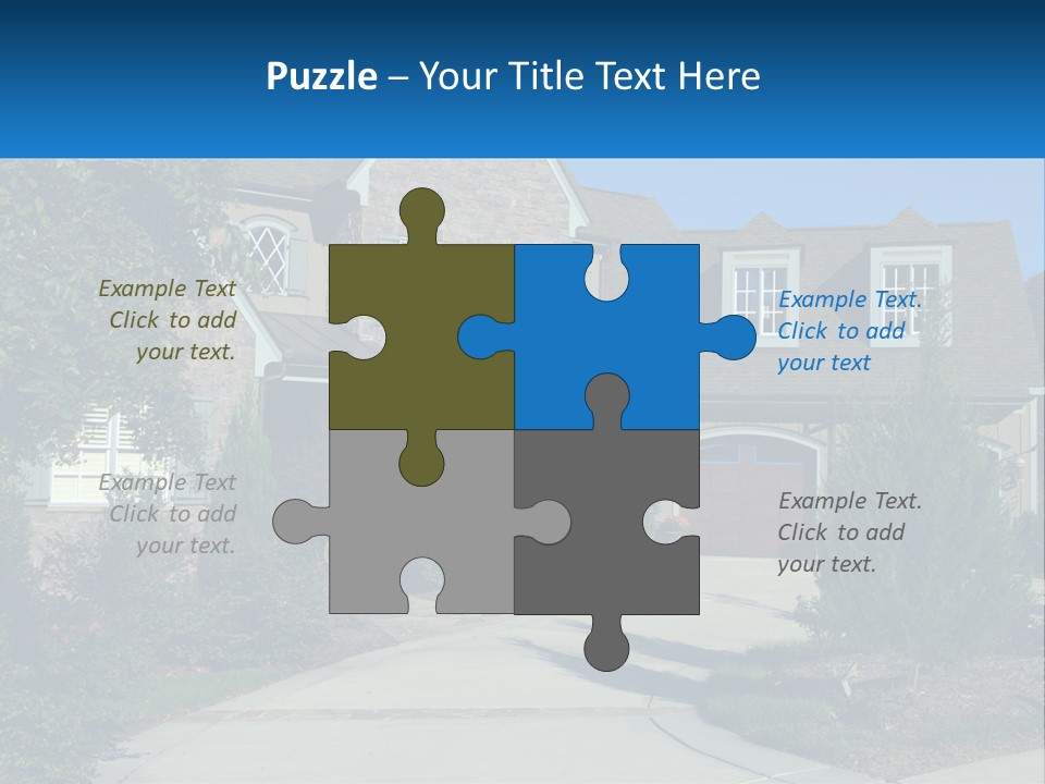 A House With A Driveway And Trees In Front Of It PowerPoint Template