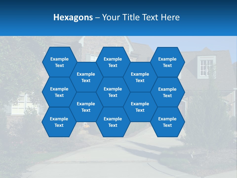 A House With A Driveway And Trees In Front Of It PowerPoint Template