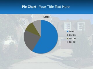 A House With A Driveway And Trees In Front Of It PowerPoint Template