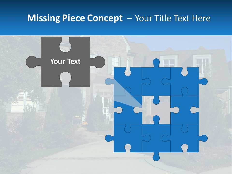 A House With A Driveway And Trees In Front Of It PowerPoint Template