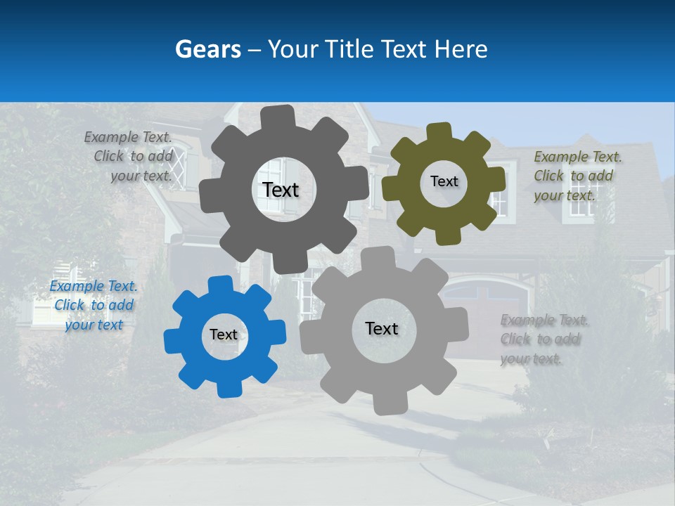 A House With A Driveway And Trees In Front Of It PowerPoint Template