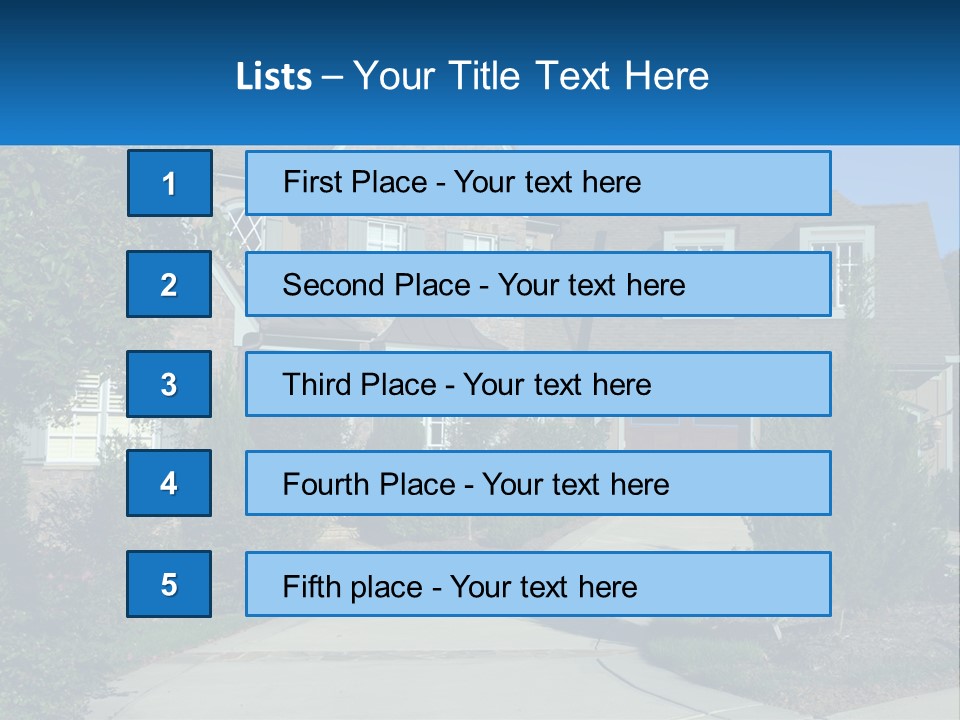 A House With A Driveway And Trees In Front Of It PowerPoint Template
