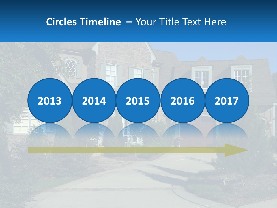 A House With A Driveway And Trees In Front Of It PowerPoint Template