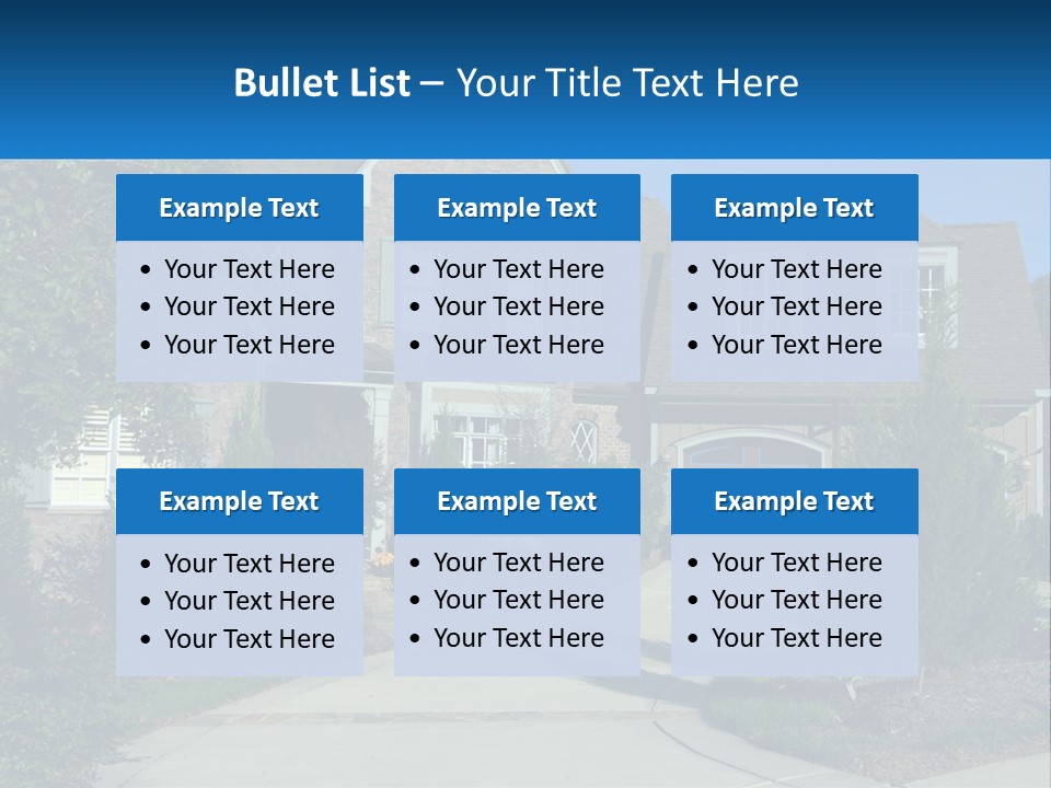 A House With A Driveway And Trees In Front Of It PowerPoint Template