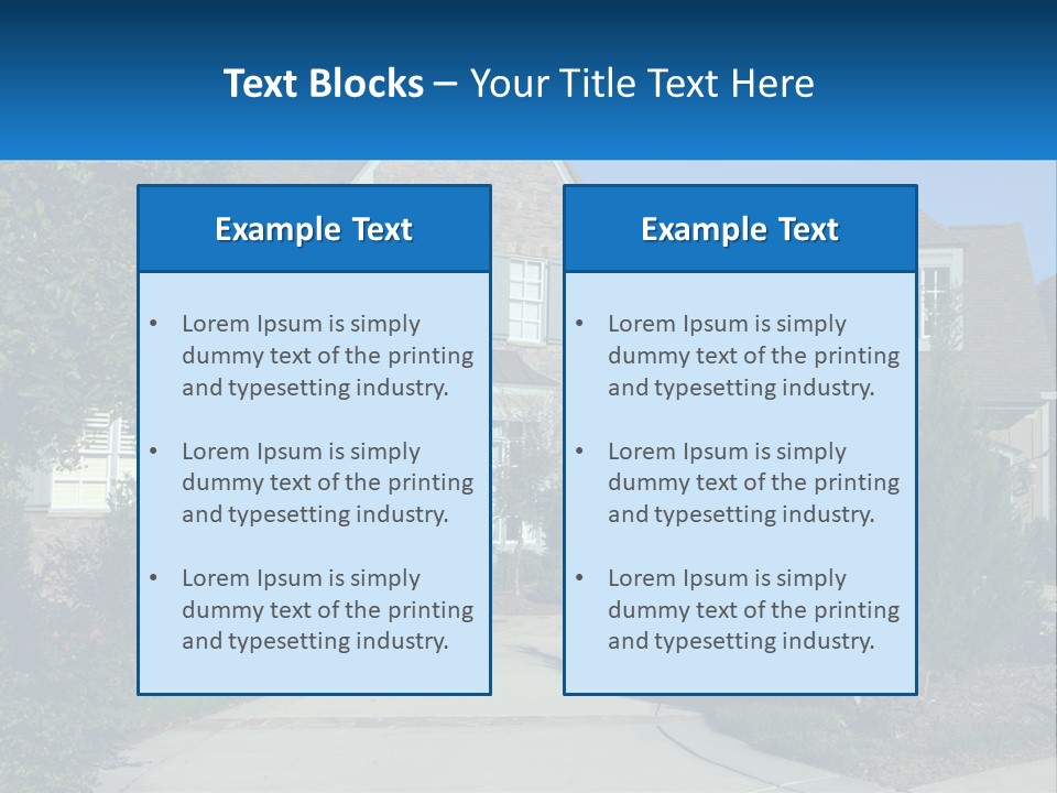 A House With A Driveway And Trees In Front Of It PowerPoint Template