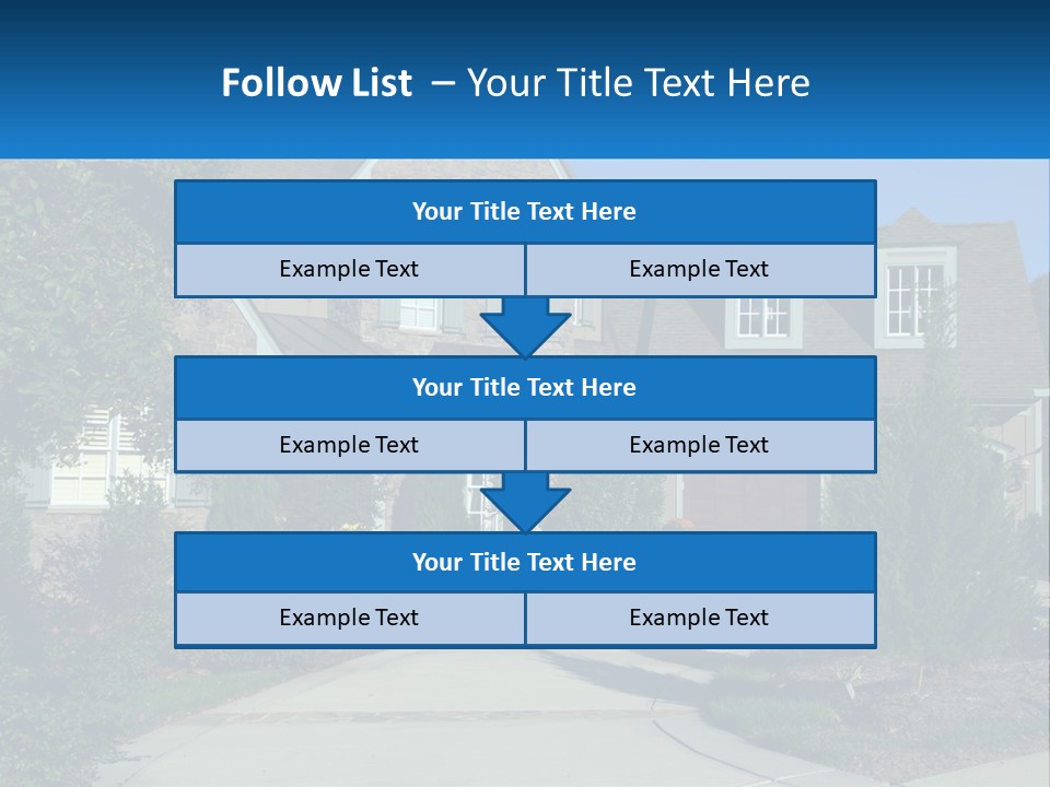 A House With A Driveway And Trees In Front Of It PowerPoint Template