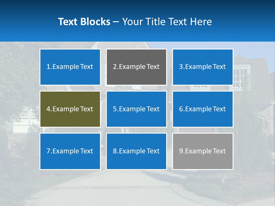 A House With A Driveway And Trees In Front Of It PowerPoint Template
