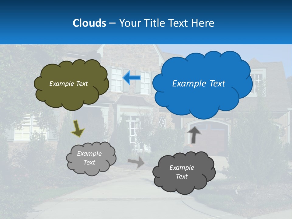 A House With A Driveway And Trees In Front Of It PowerPoint Template