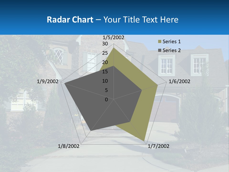 A House With A Driveway And Trees In Front Of It PowerPoint Template