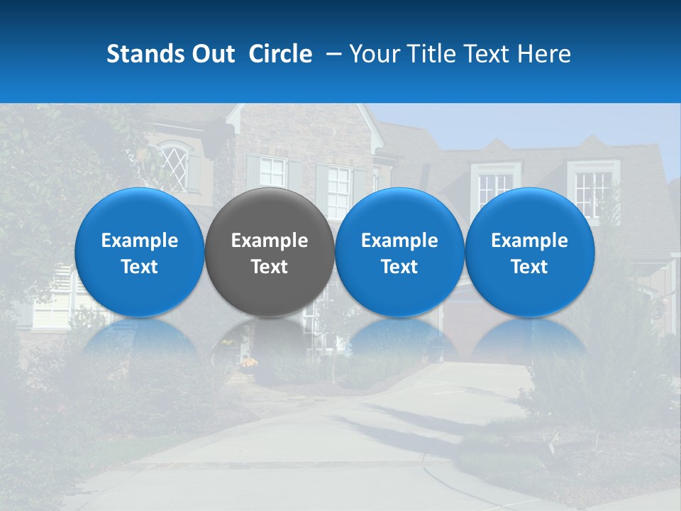 A House With A Driveway And Trees In Front Of It PowerPoint Template