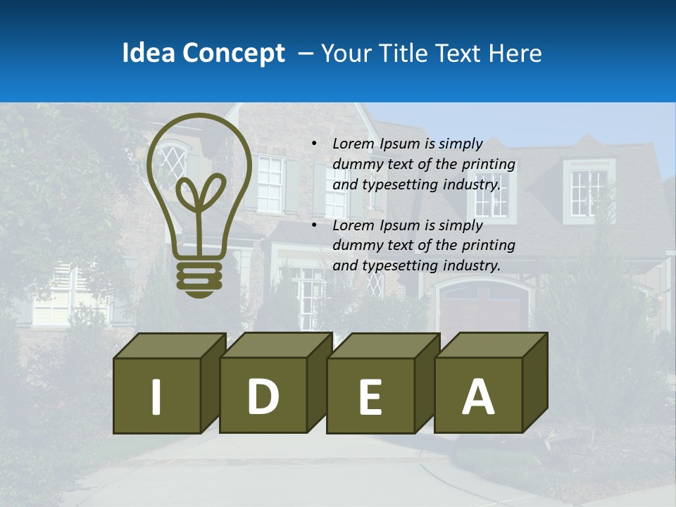 A House With A Driveway And Trees In Front Of It PowerPoint Template