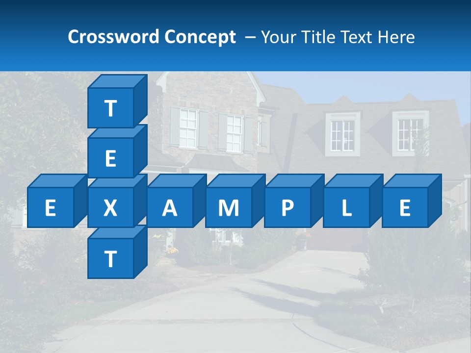 A House With A Driveway And Trees In Front Of It PowerPoint Template