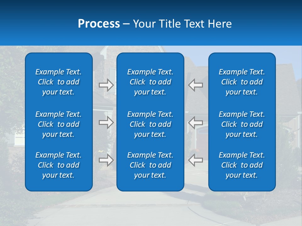 A House With A Driveway And Trees In Front Of It PowerPoint Template