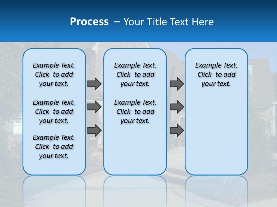 A House With A Driveway And Trees In Front Of It PowerPoint Template