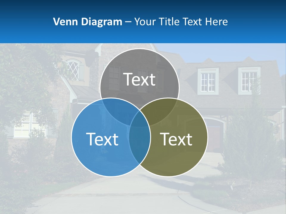 A House With A Driveway And Trees In Front Of It PowerPoint Template