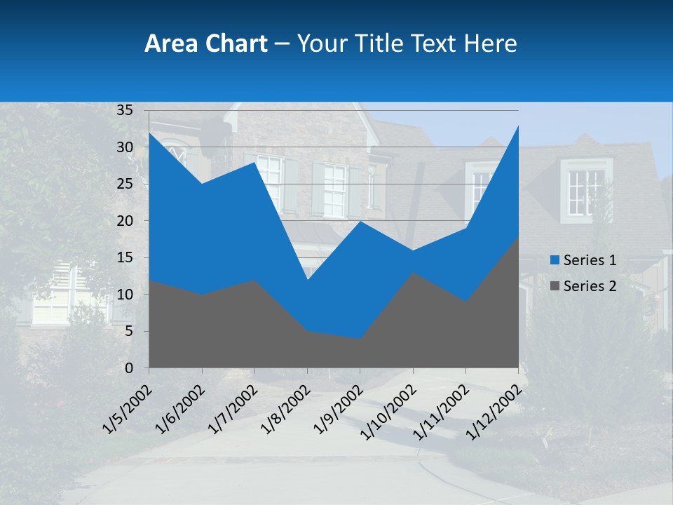 A House With A Driveway And Trees In Front Of It PowerPoint Template
