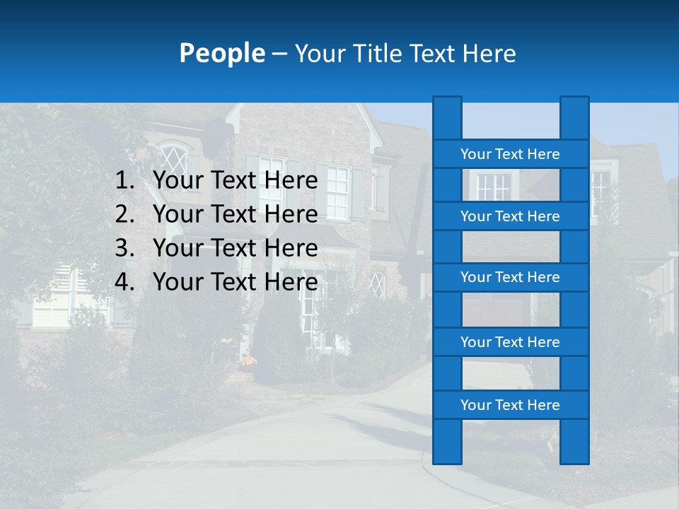 A House With A Driveway And Trees In Front Of It PowerPoint Template