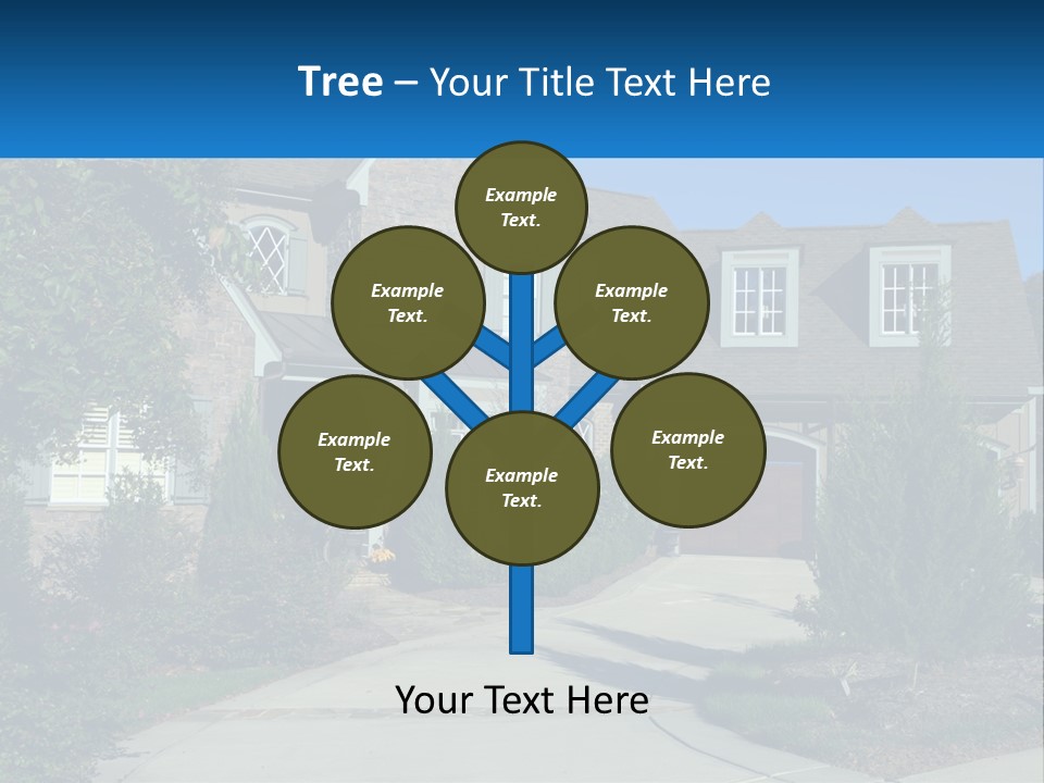 A House With A Driveway And Trees In Front Of It PowerPoint Template
