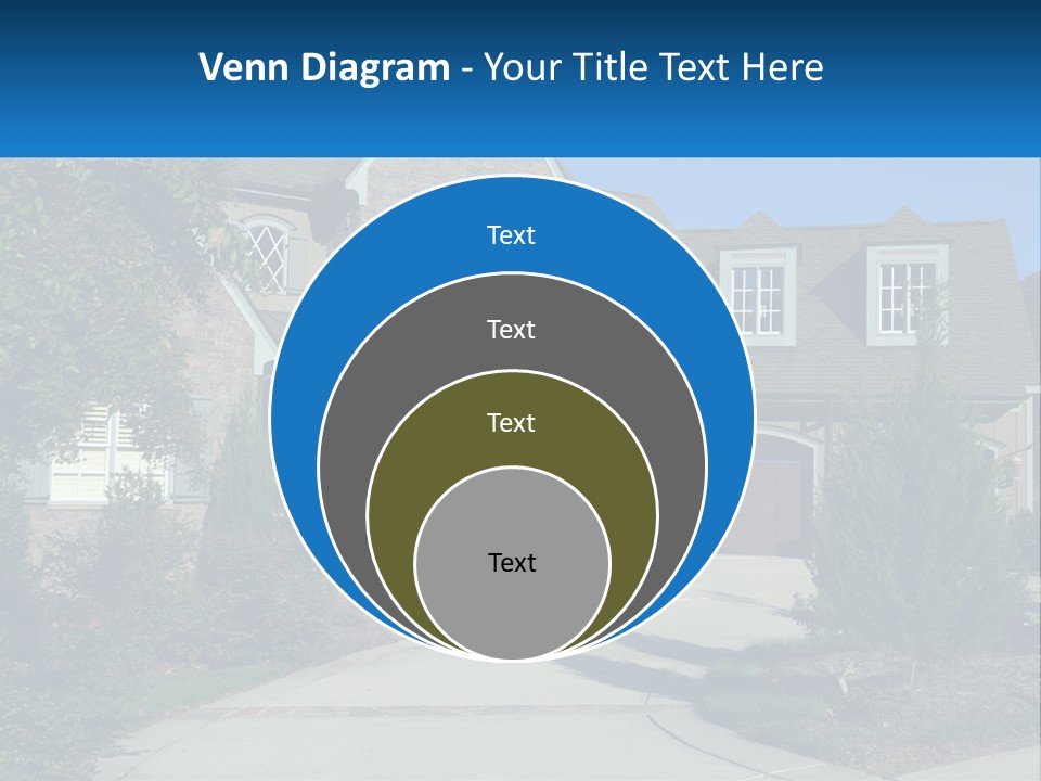 A House With A Driveway And Trees In Front Of It PowerPoint Template