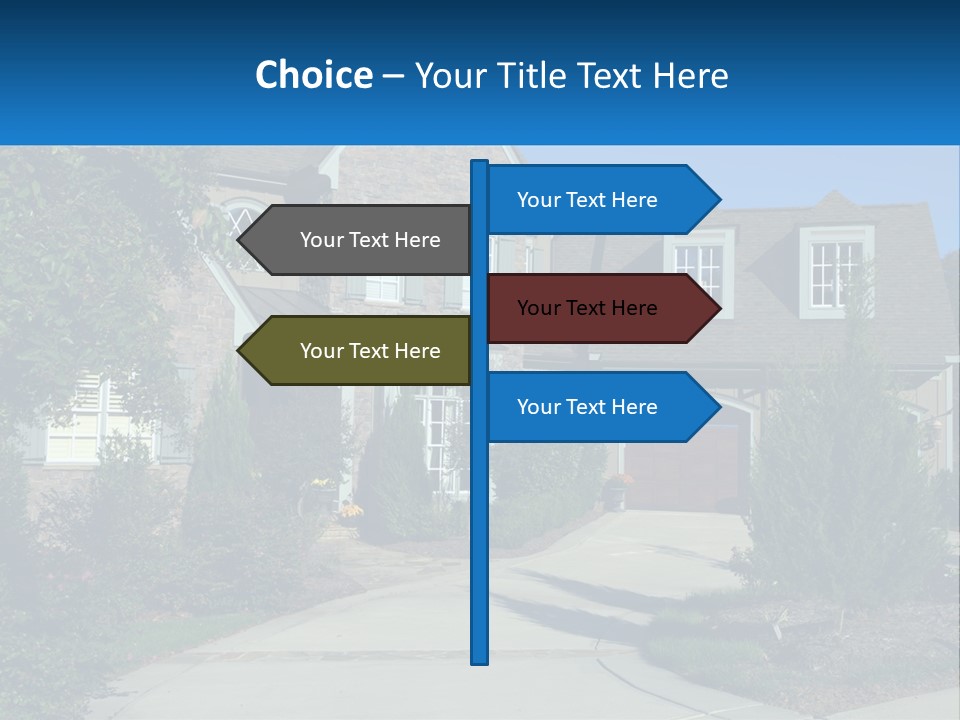 A House With A Driveway And Trees In Front Of It PowerPoint Template