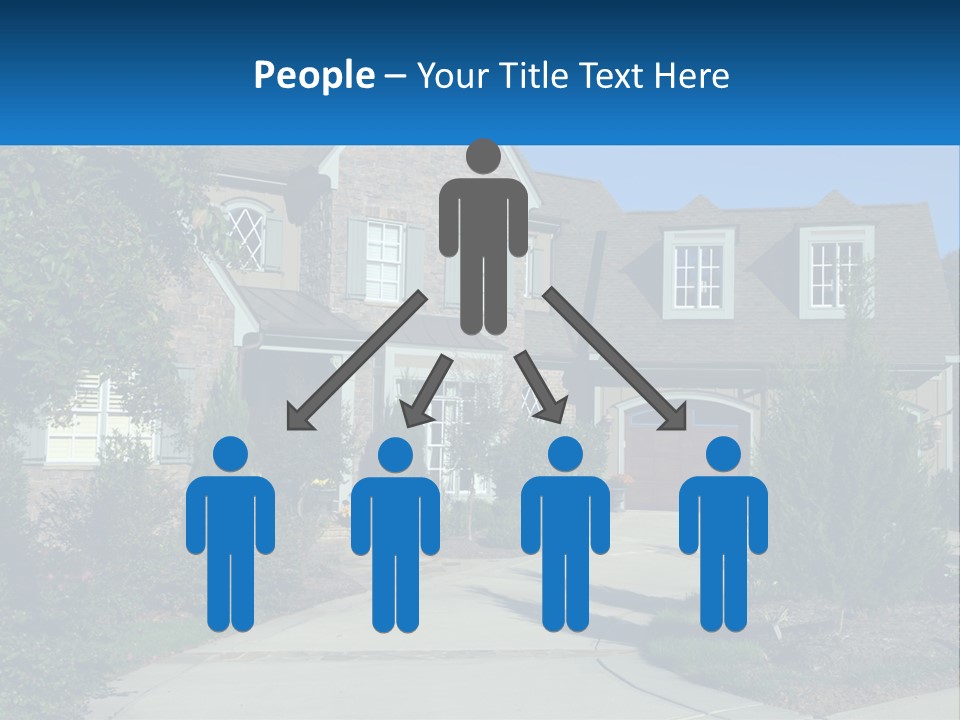 A House With A Driveway And Trees In Front Of It PowerPoint Template