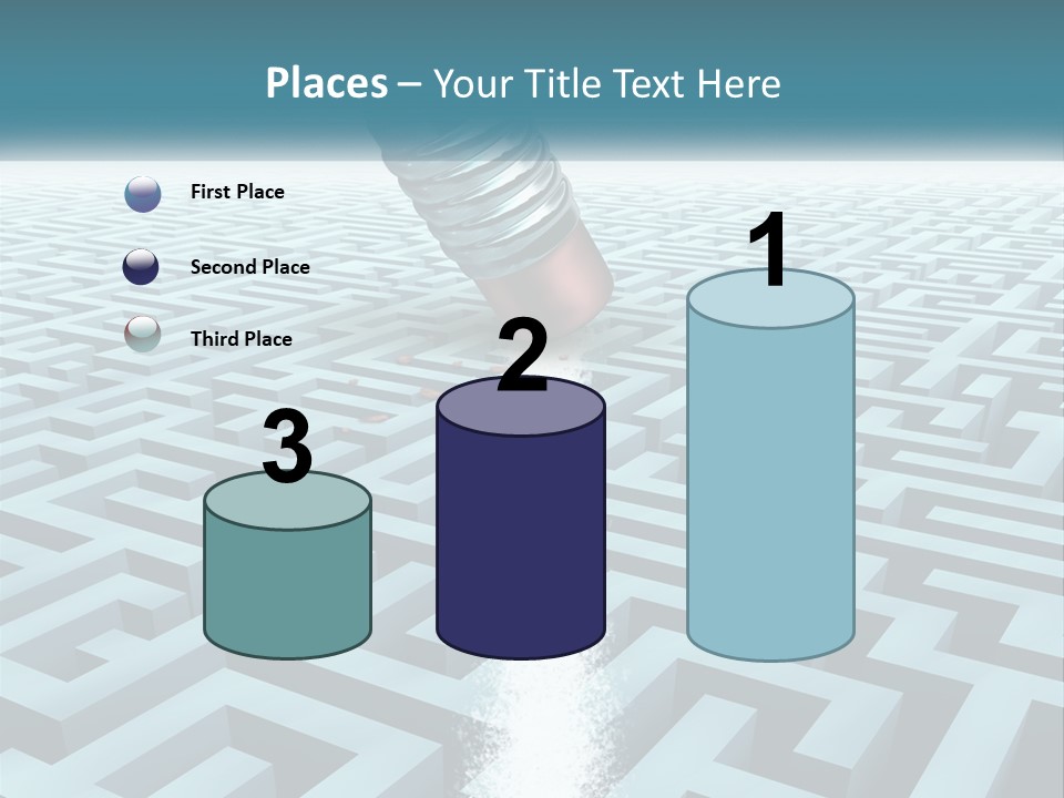 A Pencil Is In The Middle Of A Maze PowerPoint Template