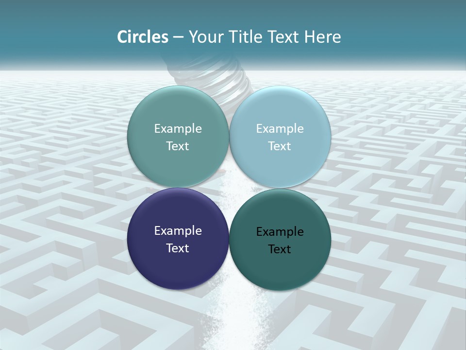 A Pencil Is In The Middle Of A Maze PowerPoint Template