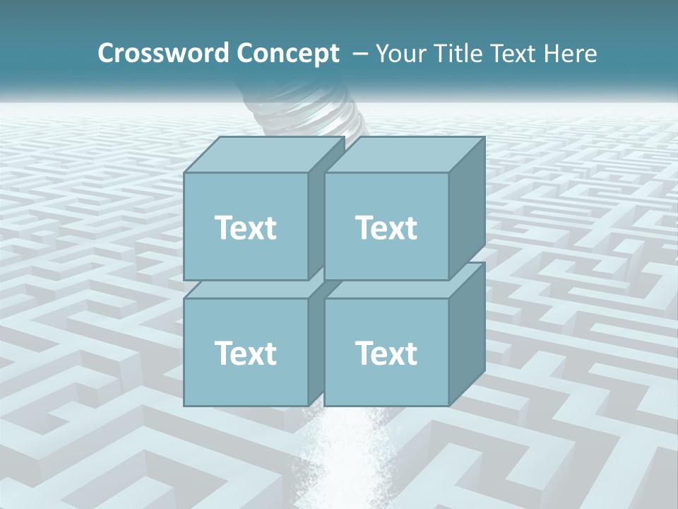 A Pencil Is In The Middle Of A Maze PowerPoint Template