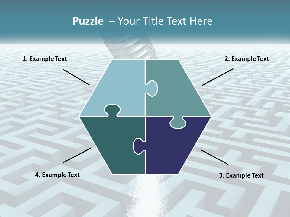 A Pencil Is In The Middle Of A Maze PowerPoint Template